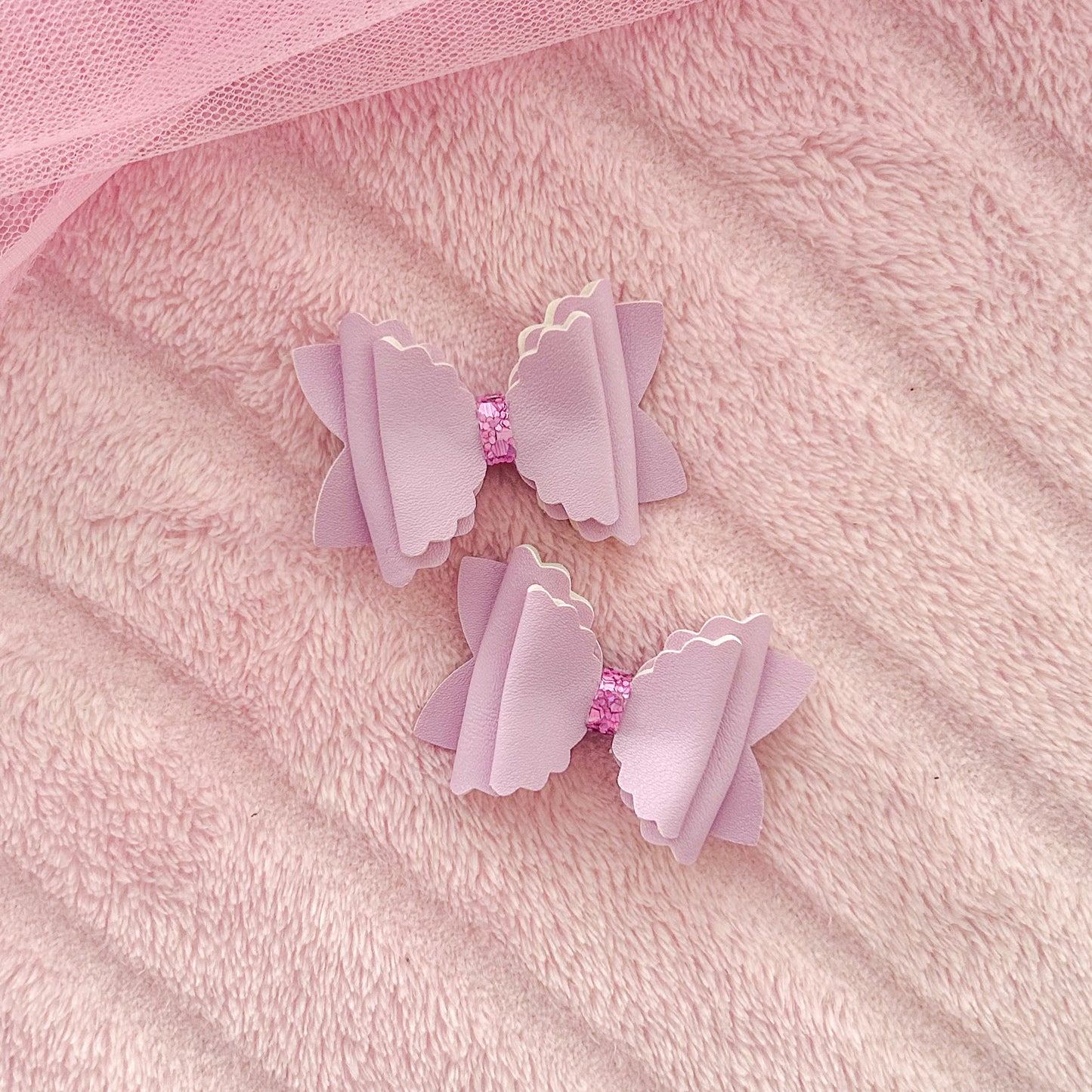 Petal Pigtail Bows - Lavender Haze