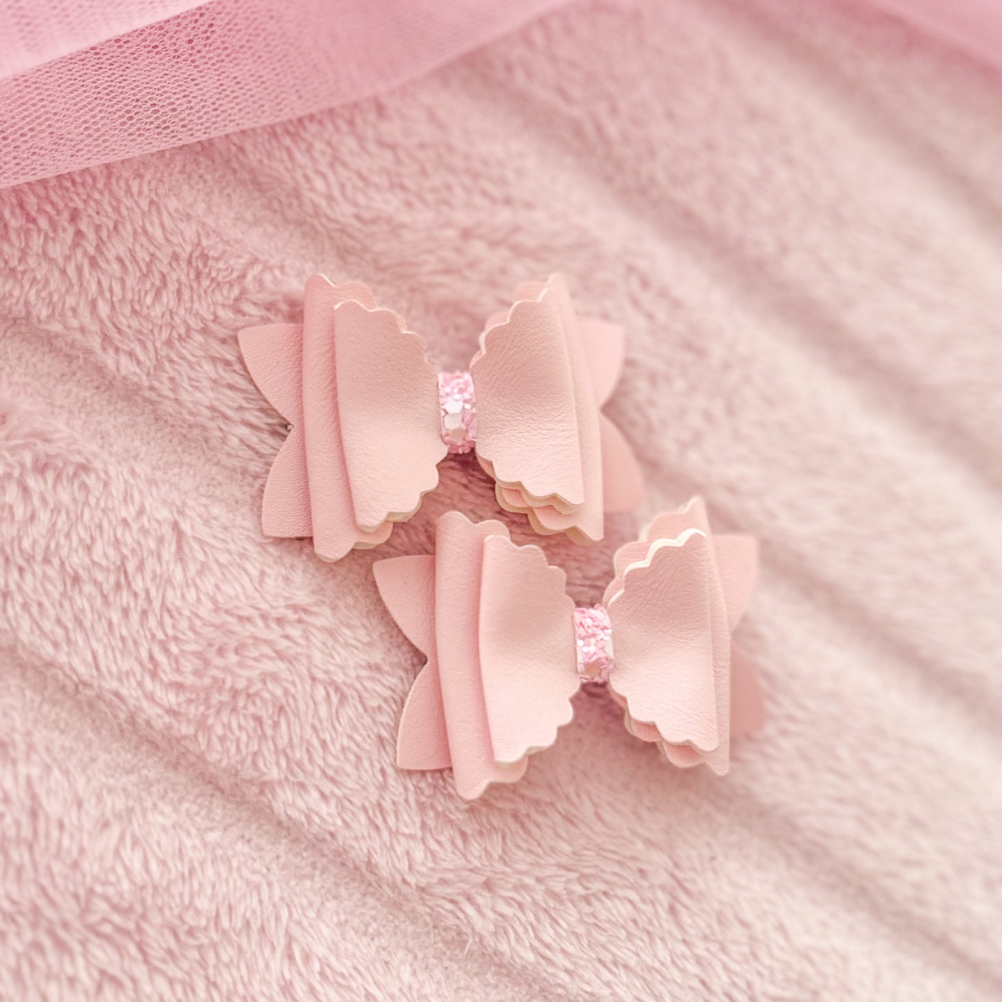 Petal Pigtail Bows - Rose Blush