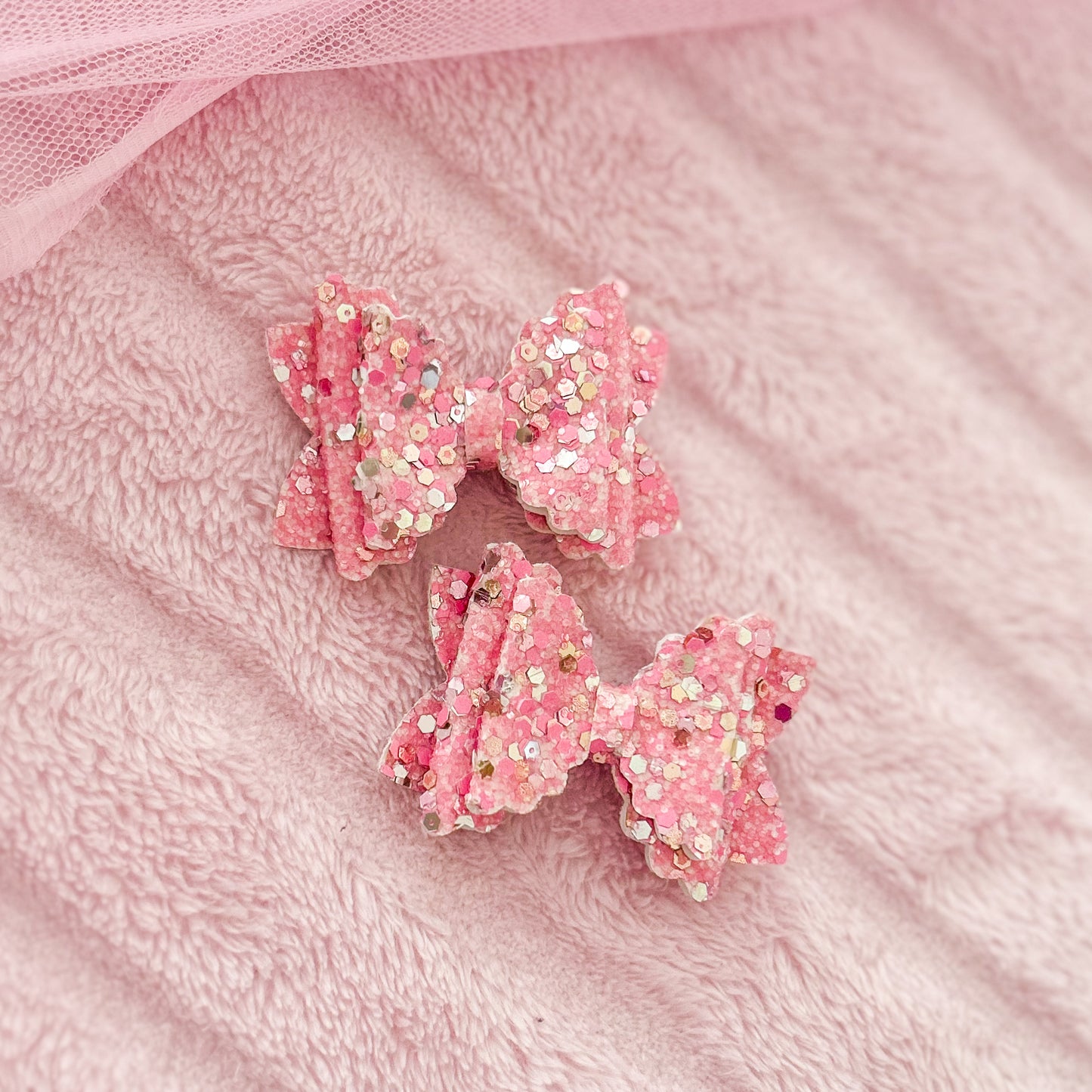 Petal Pigtail Bows - Pink Wishes