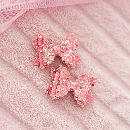 Petal Pigtail Bows - Pink Wishes